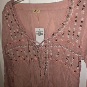 pink long sleeve top